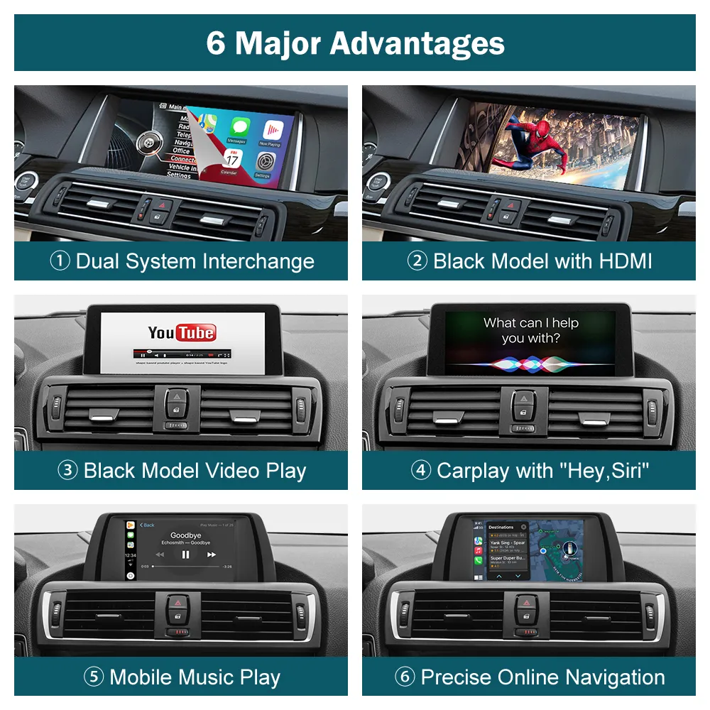 CarPlay AndroidAuto für BMW F20 F21 F45 F30 F32 F10 F11 F01 F02 X1 X3
