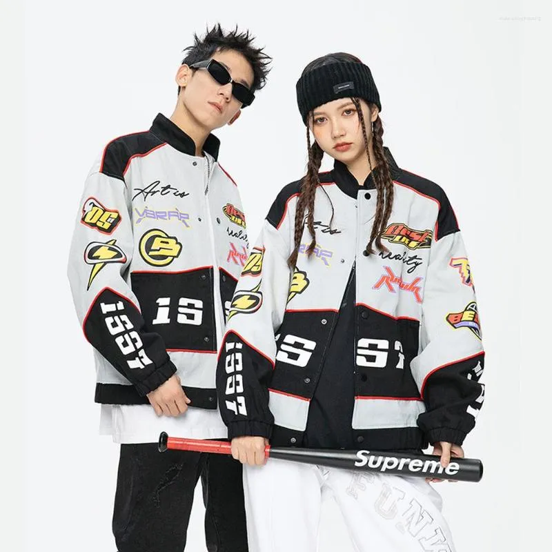 Erkek Ceketler Erkek Sokak Giyim Moda Hip Hop Gündelik Beyzbol Ceket Şehir Erkek Kız Japon Koreli Yarış Çift Çift Adam Dış Giyim