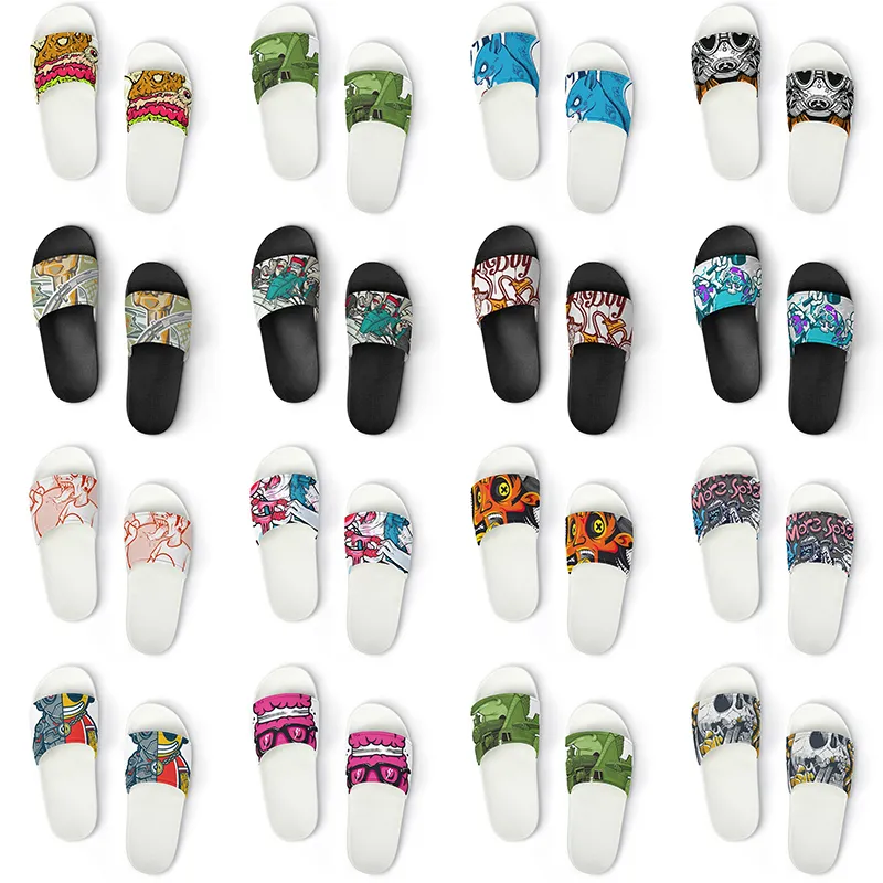 Hommes personnalisés Femmes Slippers Chaussures Artoon Animal Design bricol