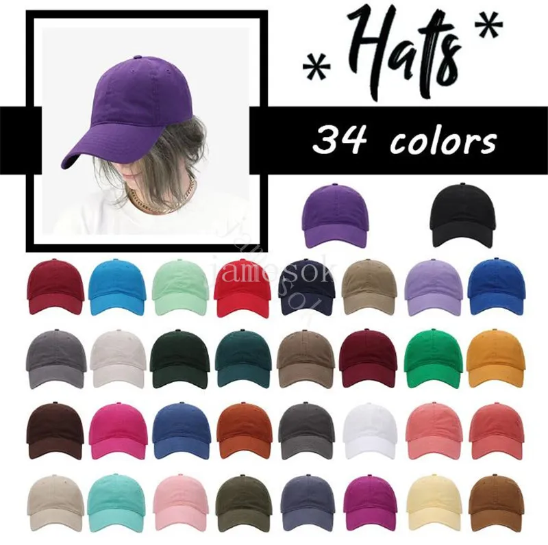 Chapeau de baseball en coton européen et américain Party Favor hommes et femmes style crème solaire chapeaux pare-soleil couleur unie casquette à visière de934