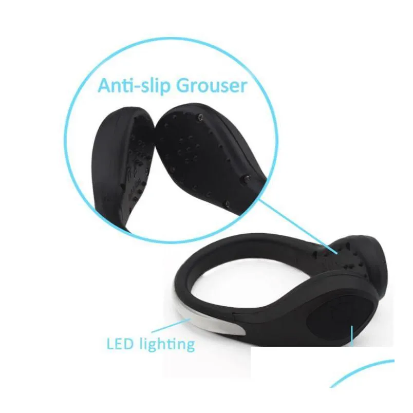 led flash shoe clip light up glow in the dark for party dancing skating night running safty gear