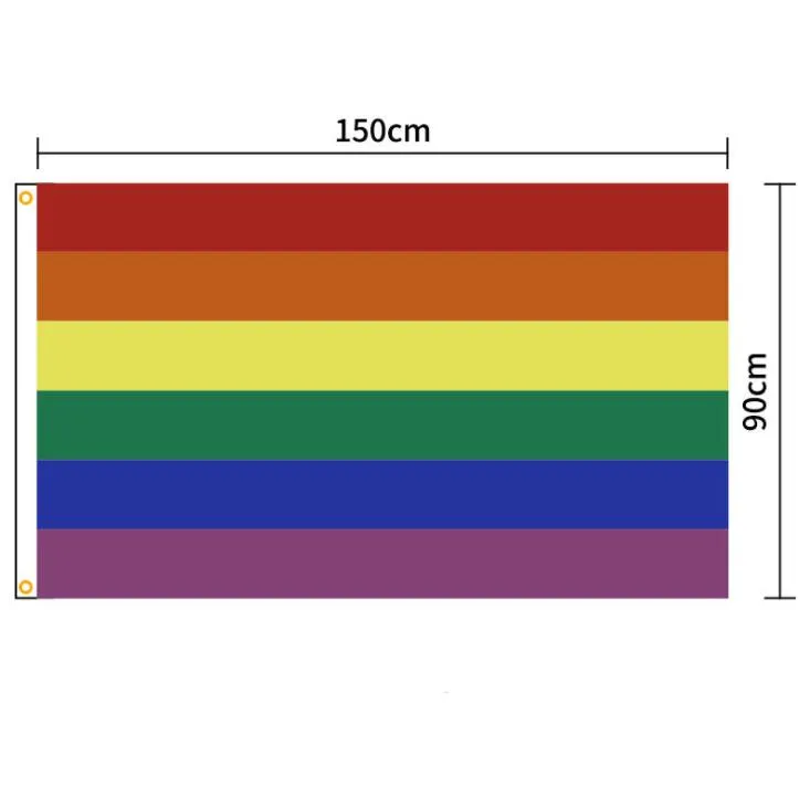 Bandera del arco iris Decoración colorida del partido del festival Banderas del orgullo LGBT Lesbianas Gay Bisexual Transgénero LGBT-Orgullo amistoso Banners SN229