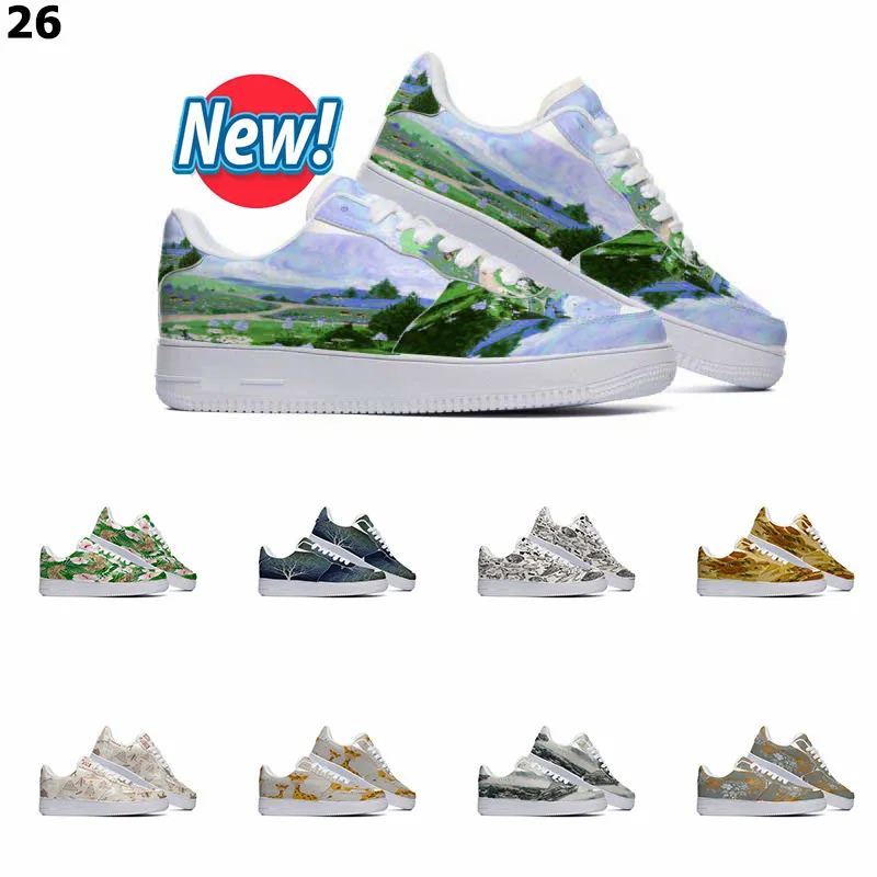 HotSale Designer Custom Shoes Running Shoe Men Women Hand Painted Anime Fashion Flat Mens Trainers Sports Sneakers Color26