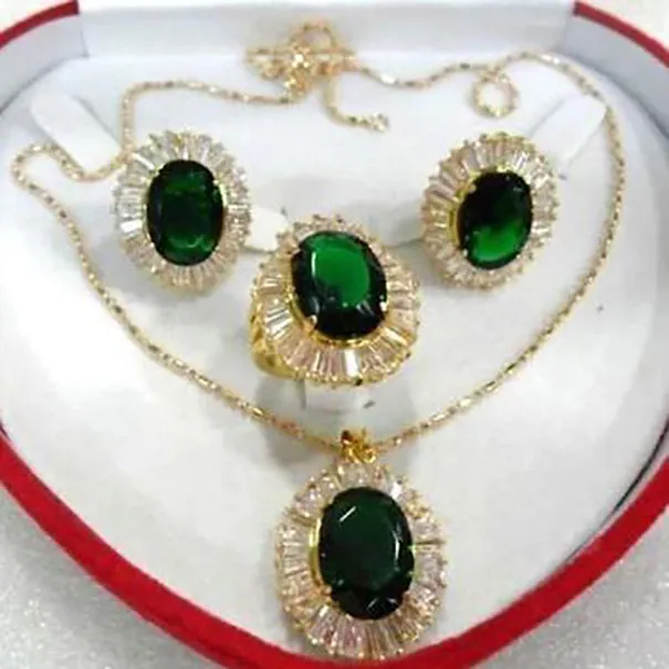 new Fashion Earring Pendant Ring Jewelry Set watch wholesale Quartz stone CZ crystal