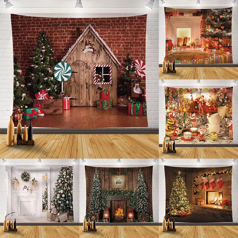 태피스트리 3D 크리스마스 교수형 천 홈 거실 침실 축제 장식 태피스트리 미학적 장식 큰 천 벽