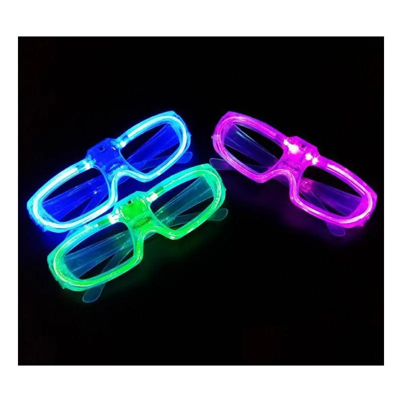 Party Favor Party Led Shutter Glow Cold Light Gafas Up Shades Flash Rave Luminous Christmas Favors Cheer Atmósfera Atrezzo Colorf D Dhp2N