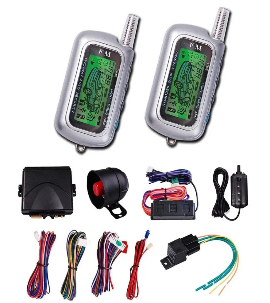 Car Vehicle Security Paging Car Alarm 2 Way LCD Sensor Remote Engine Start System Kit Automatic Car Burglar Alarm System CA9017497