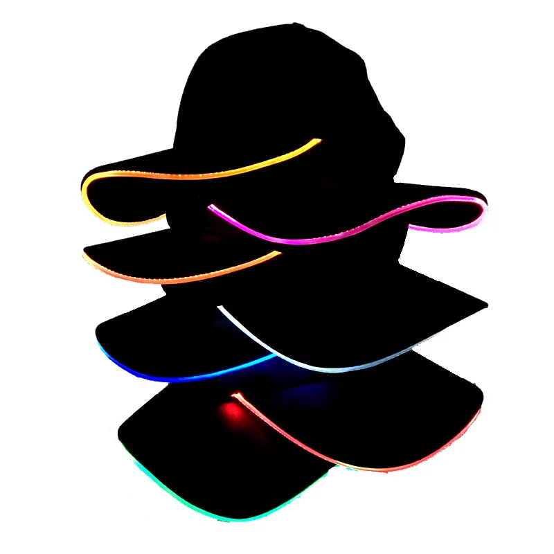 Chapeaux LED décoration de Bar chapeau décontracté casquette de Baseball lumineuse Protection solaire extérieure casquette à visière pur coton