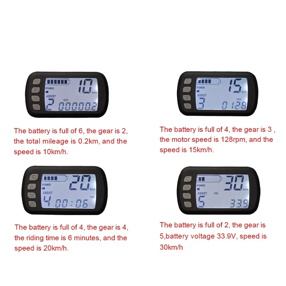 VOANZO Moniteur LCD, Compteur de Vitesse, pour vélo d'exercice, Ordinateur, Moniteur d'intérieur, pièces de Rechange, Compteur d'instruments d'analyse de Cycle