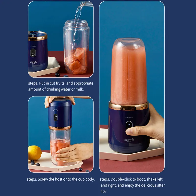 Juicers Portable Electric Juicer Blender - 400ml USB Rechargeable Smoothie Maker Cup for Fruit Juicing Lemon Orange