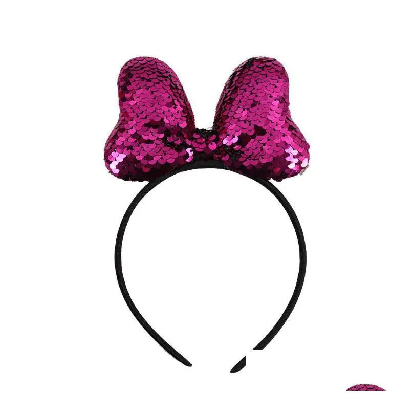 sequin crown mouse ears headbands boutique girls adults christmas birthday party cartoon hair band cosplay headwear photography props