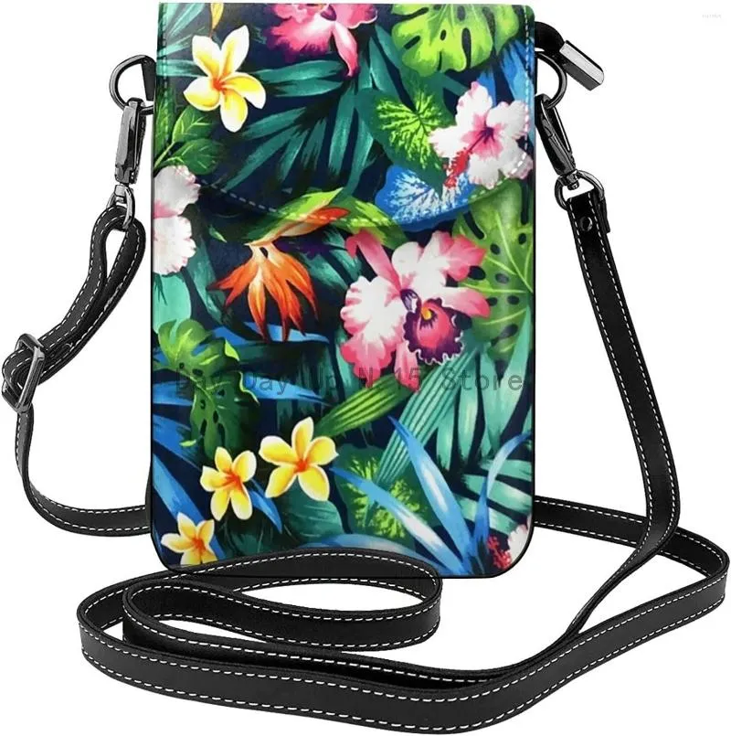 Bolsas de mochila lindas bolsas de ombro de telefone celular Floral Crossbody Hawaiia