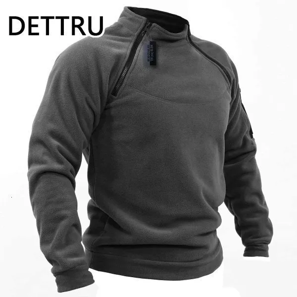 Mens Hoodies Sweatshirts Winter Military Sweatshirt Fleece dragkedja Pullover Fashion Solid Color Loose Lamb Thick Jacket Men Clothing Streetwear 221117