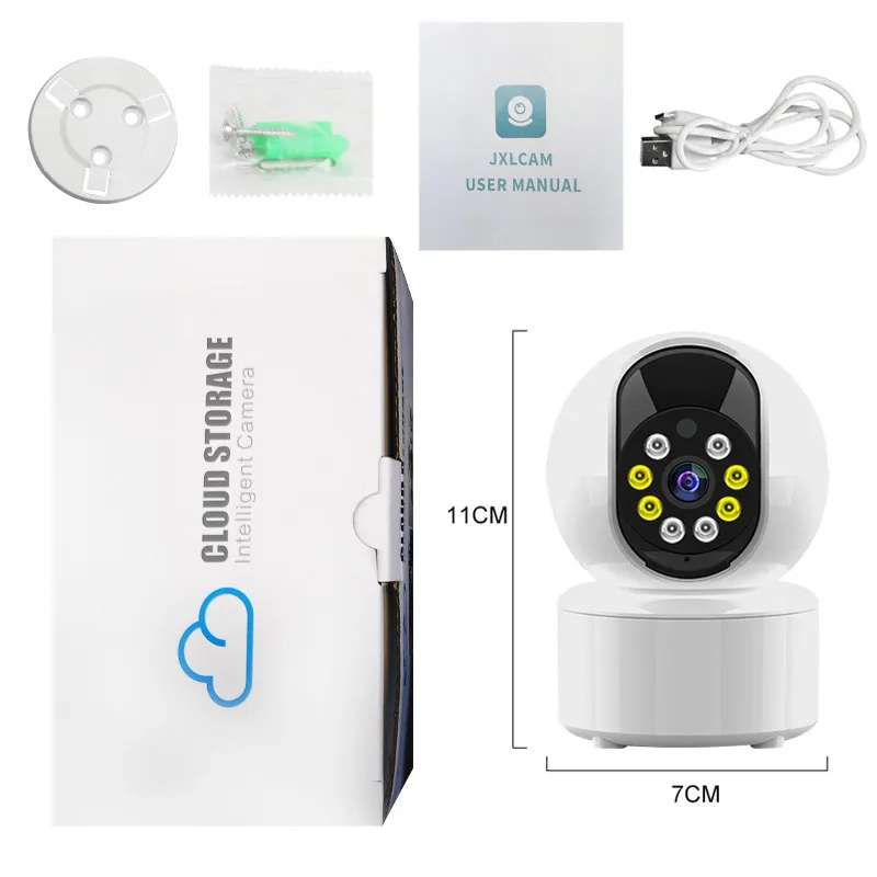 A10 Mini Camera Wifi Wireless PTZ Webcam IP Cameras Security Bulb Camera Smart Home Mobile Remote Baby Monitor Alarm Push Two Way Talk LED Color Night Vision Camcorder