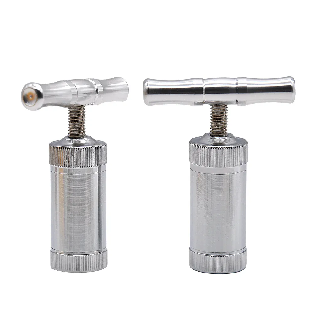 Accessoires pour fumeurs Mini alliage d'aluminium petit tuyau Machine de presse à cigarettes Portable T Bar presse compresseur broyeur d'herbes concasseur à épices