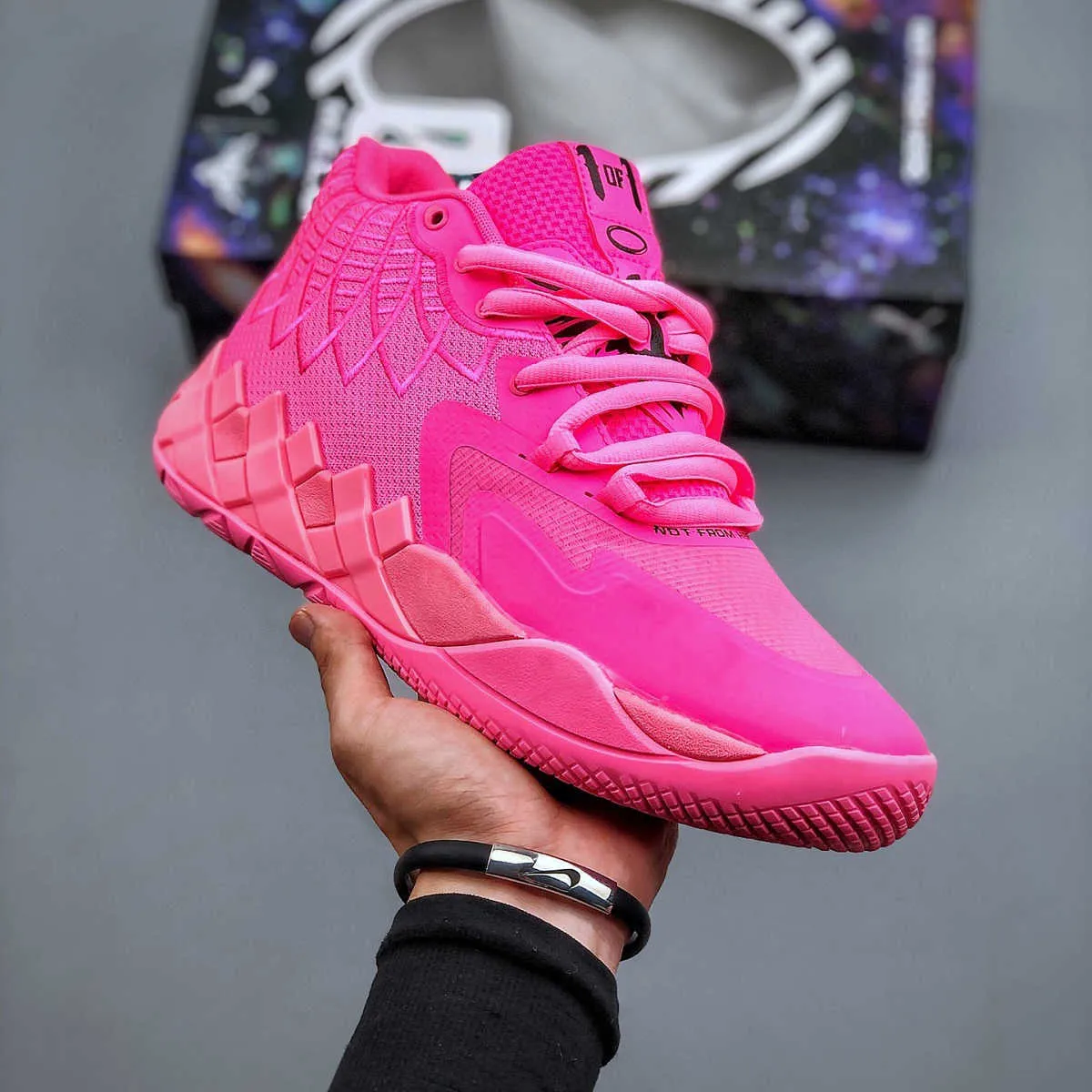 Pink and shop purple basketball shoes