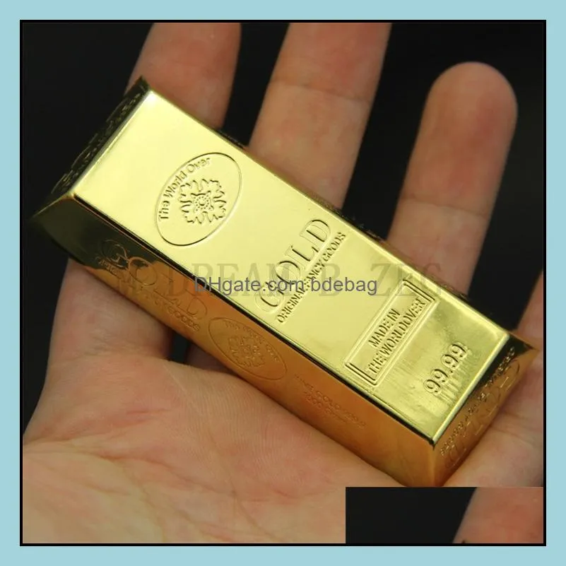 Gold Bar Mini Ashtray Portable Outdoor Zinc Alloy Reusable Ash Tray