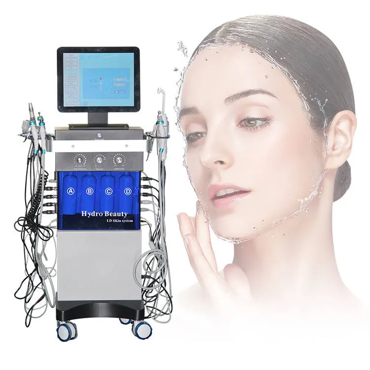 14 in 1 Diamond Hydra Dermoabrasione Deep Clean Aqua Water Peel Oxygen Facial Machine Microdermoabrasione BIO Photon Face Lift Cura della pelle Beauty Spa Machine