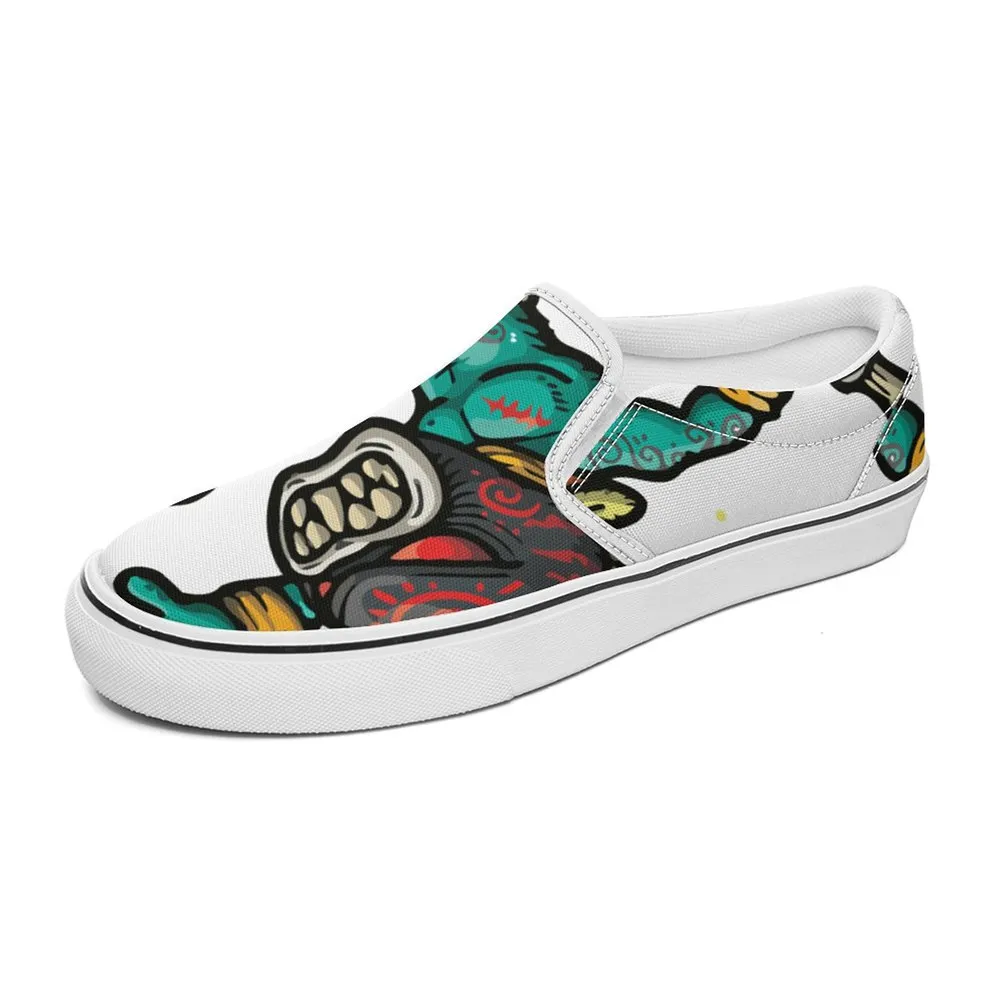 2022 new canvas skate shoes custom hand-painted fashion trend avant-garde men's and women's low-top board shoes T47