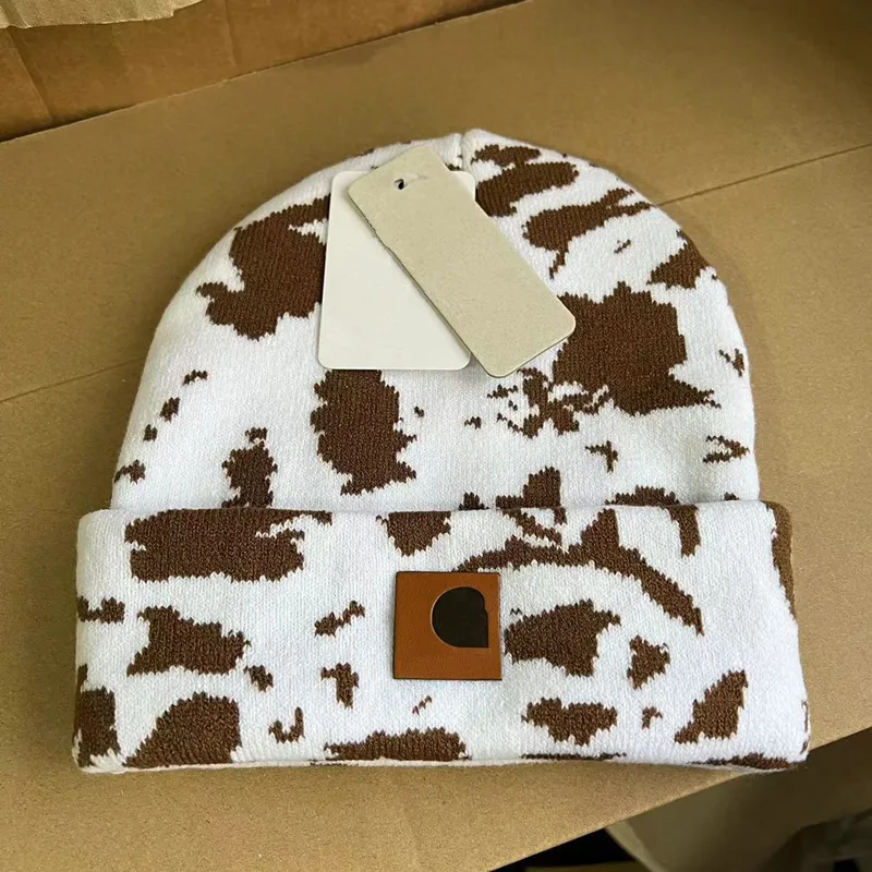 Gorro tejido de camuflaje para invierno, gorro de lana Vintage para hombre y mujer, gorro de esquí cálido, gorros de Hip Hop con patrón estampado 2023