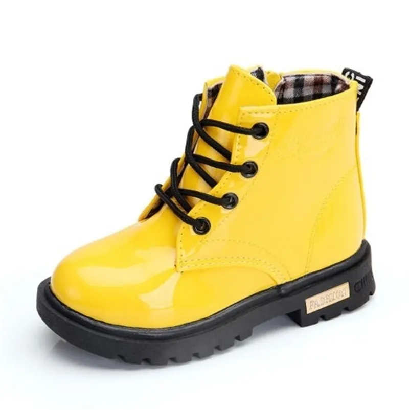 Girls Leather Boots Boys Shoes Spring Autumn PU Children