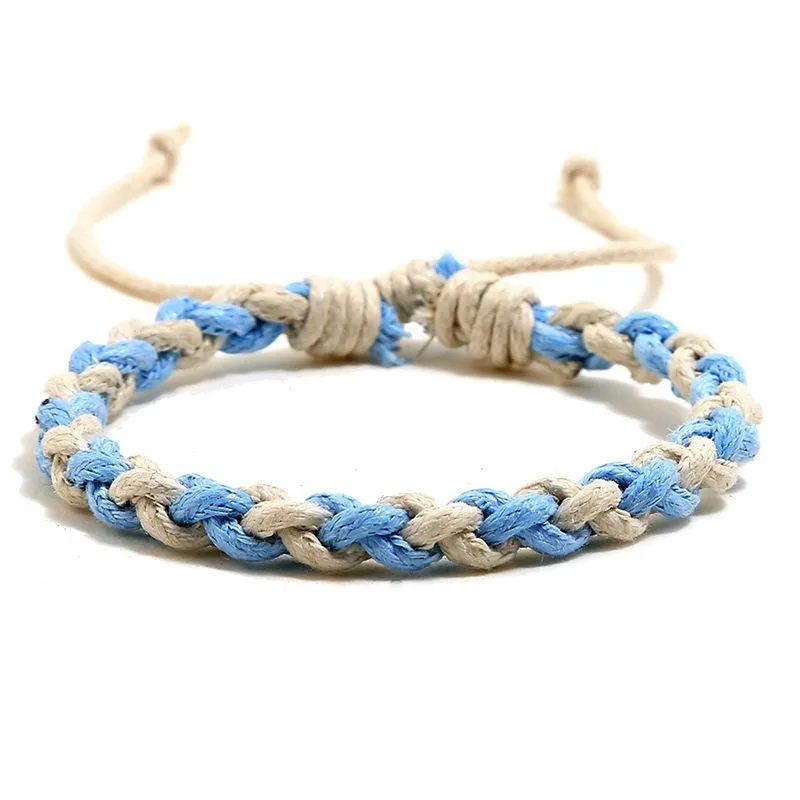 Bracelets De Charme Couleurs Armure Tresse Bracelet Chaîne Simple Bracelets Réglables Femmes Hommes Bracelet Manchette Bijoux De Mode Cadeau Drop Deliv Dhxlo