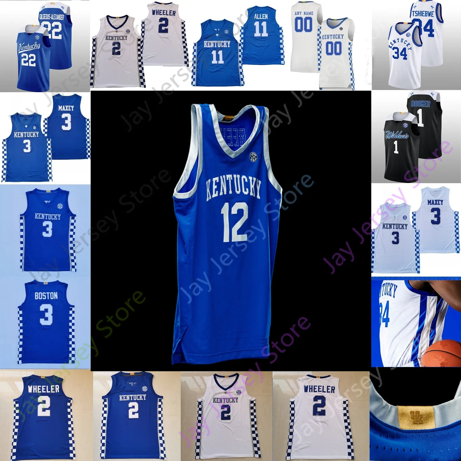 Kentucky Wildcats Basketball Jersey NCAA College Antonio Reeves CJ Fredrick Jacob Toppin Cason Wallace Livingston Onyenso Ware Thiero Tshiebwe Clarke Maxey Davis