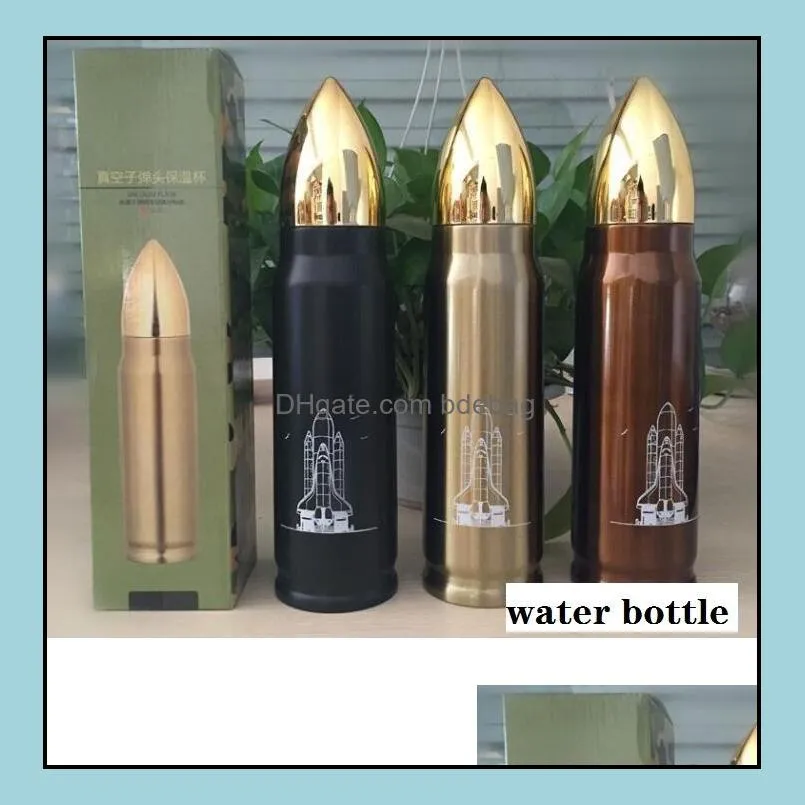 Water Bottles 350Ml 500Ml Vacuum Cup Stainless Steel Thermos Bottle Creative Travel Water Outdoor Sports Drinkware Drop Delivery Hom Dhvdj