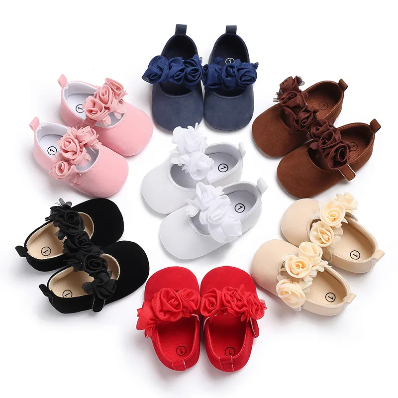 First Walkers Prewalker Soft Sole Born Baby Lovely Floral Bottom Antislip Passi in primavera e scarpe autunnali 018 mesi 221117