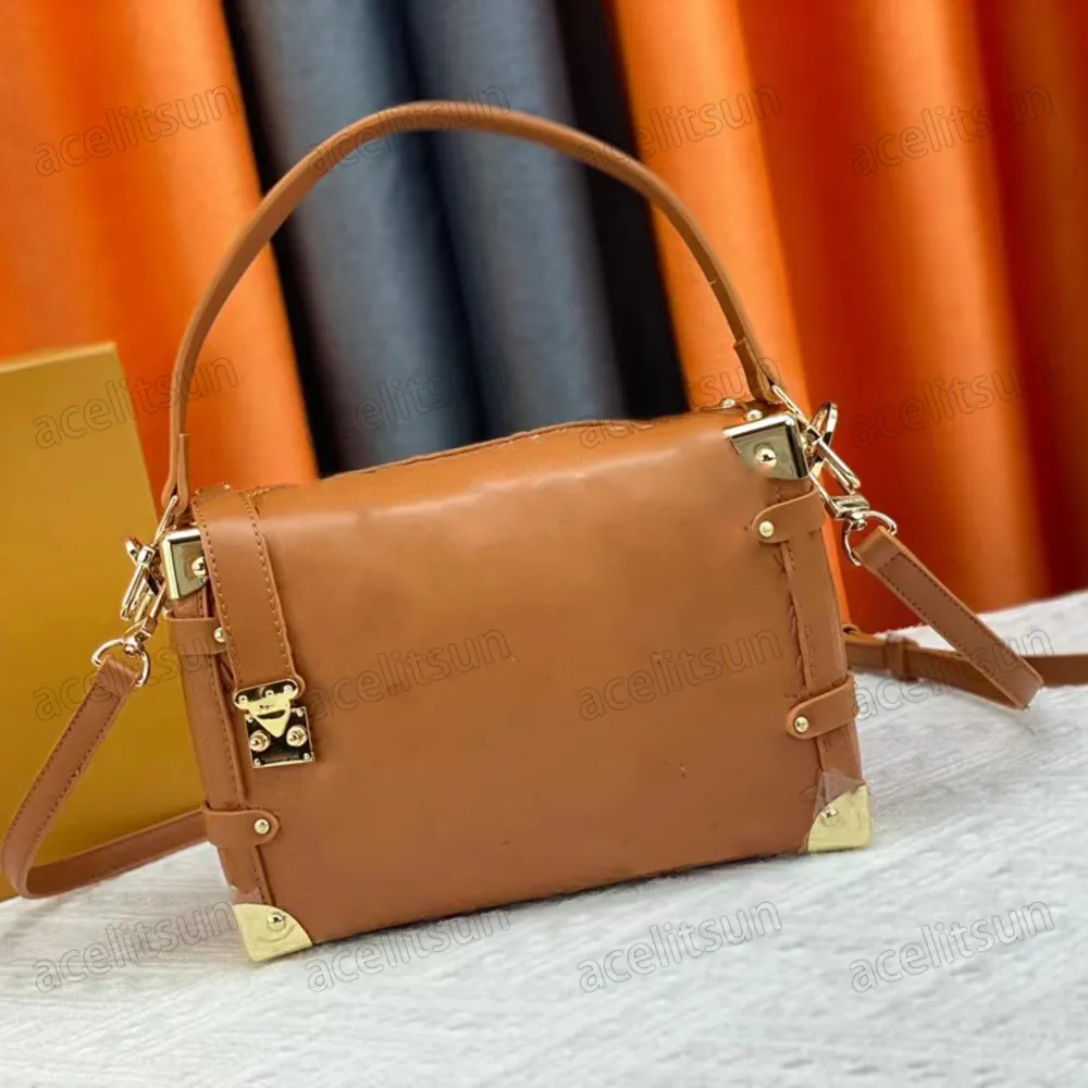 2022 New Cruise Spring Side Trunk PM bag Nicolas Ghesquiere Petite Malle box handbag Monograms flap Women mini Trunks Shoulder Cross body Purse Luxury Designer