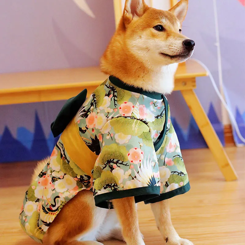 Hundkläder kläder för katter husdjur sommar japanska kimono franska bulldog corgi chihuahua shiba inu valp kostym s 221114