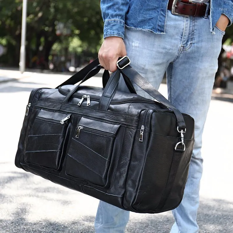 Duffel Bags Genuine Leather Big Handbags Casual Laptop Male Business Travel Messenger Men's Crossbody Shoulder Bag