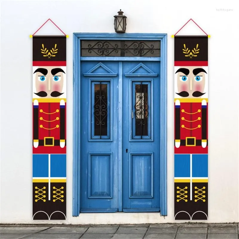 Christmas Decorations Nutcracker Banner Outdoor Solider For Front Door Yard Porch Garden Indoor Kids