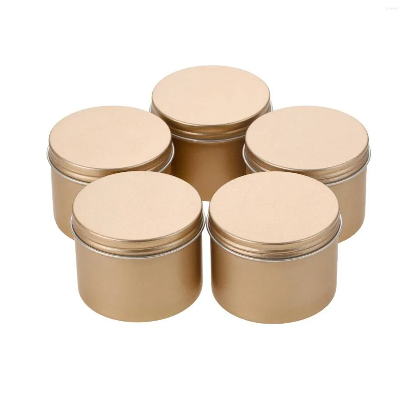 Storage Bottles 5Pcs 100ml 65 50mm Jar Silver/Matte Gold Tin Box Aluminum Portable Empty For DIY Salves Skin Care Beauty Samples