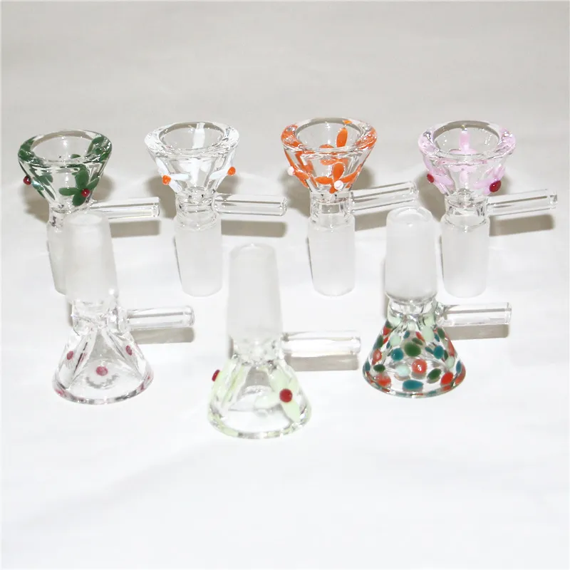 14mm 18mm Mâle Slide Verre Bol Pour Narguilé Bongs Heady Bols Pièces Tuyau D'eau En Verre Cendrier Recycleur Plates-formes Pétrolières