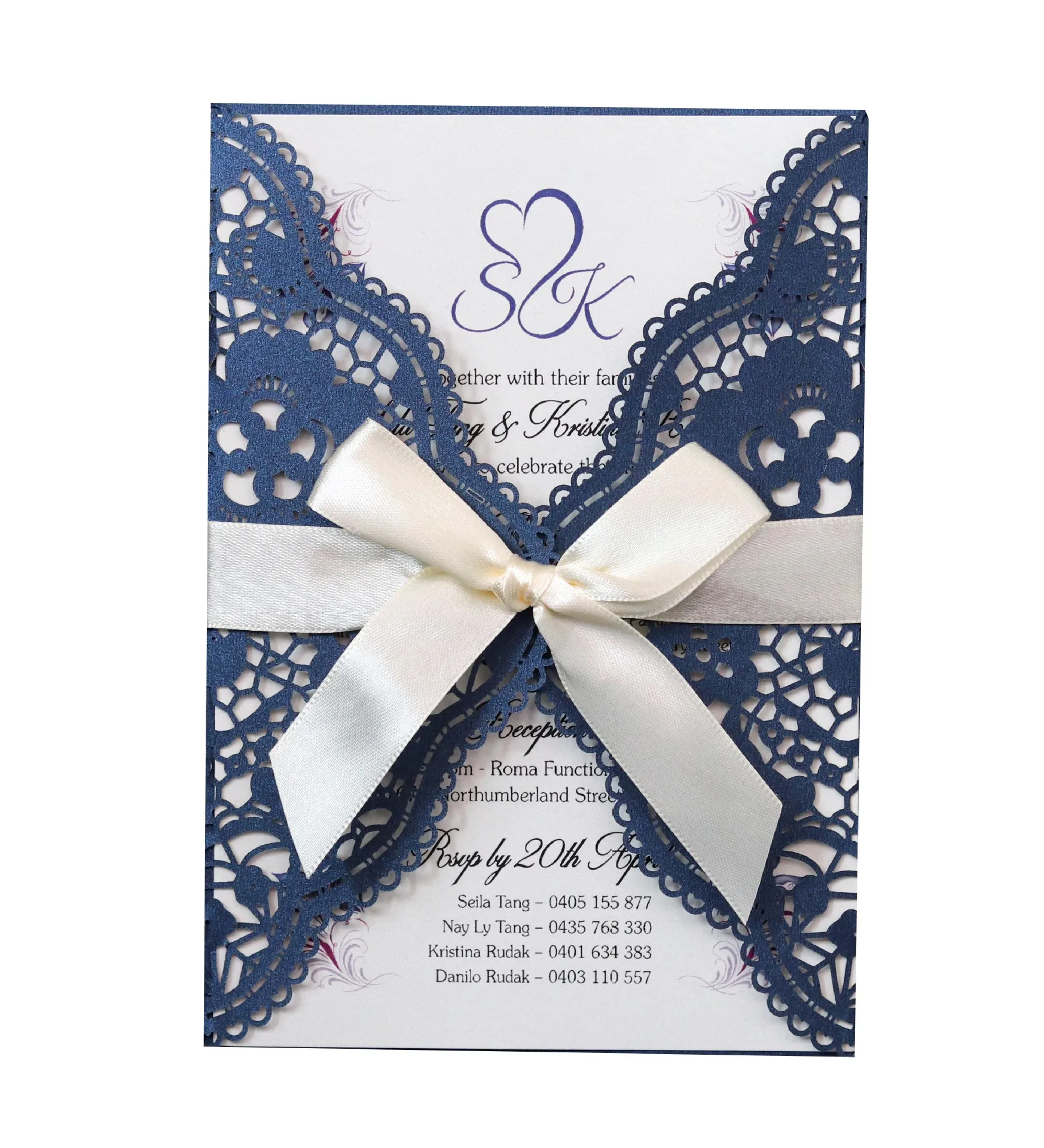 Invitaciones Láser Con Elegante Envoltura E Inserto Brillante Invitación De  Marfil Set Con Arco De Cinta De 1,31 € | DHgate, image size:1746x1920