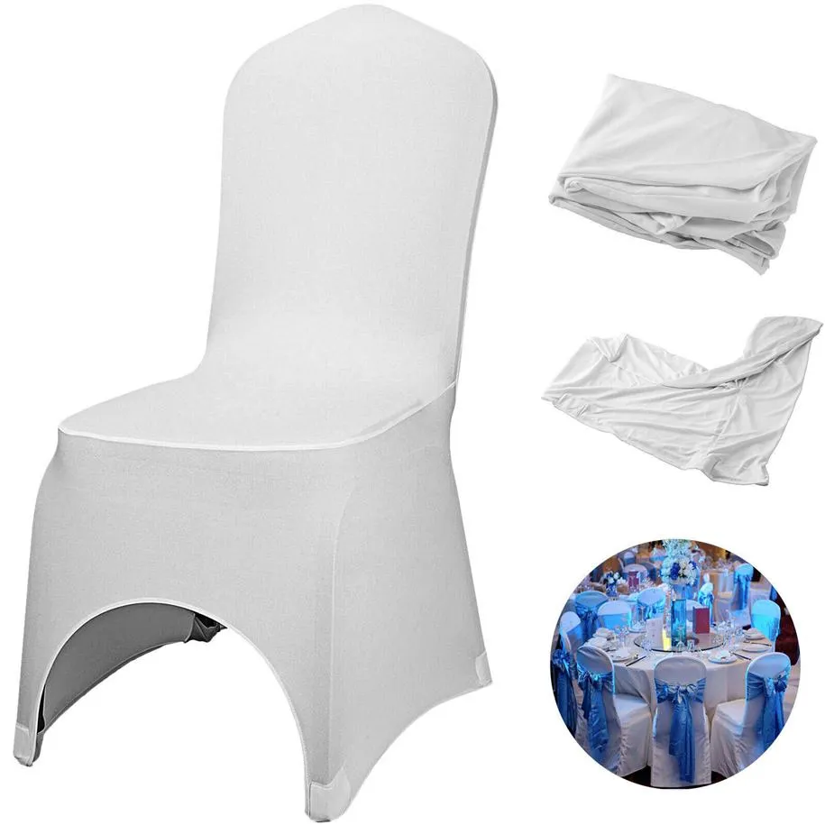 Vevor White Chair Covers 50 100 150pcsストレッチポリエステルスパンデックススリップカバーバンケットダイニングパーティーウェディングデコレーション201120327i