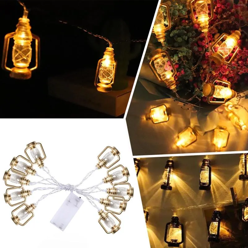 Strings Retro Kerosene String Lights Decoration 1.5M 10LED Fairy For Wedding Christmas Decor Battery Powered Lighting