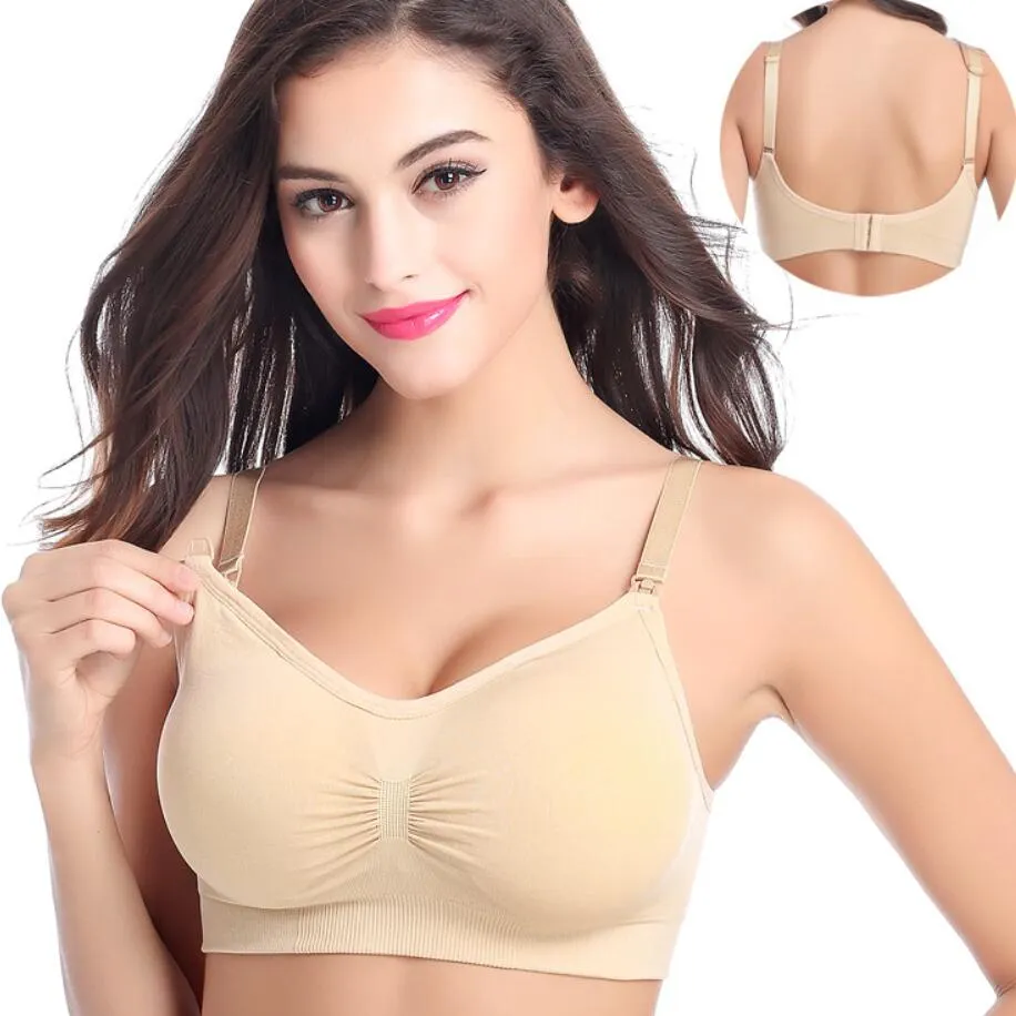 Wireless Pure Cotton Maternity Nursing Bra With Front Buckle And Open Cup  Seamless Plus Size Bra Underwear For Breastfeeding From Vivian5168, $5.13