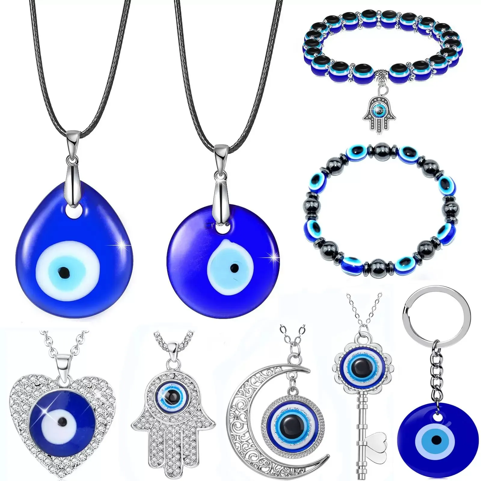 Boze oog hanger ketting voor vrouwen geluk Turkse blauwe oog sleutelhanger sleutelhanger armband handgemaakte hamsa mannen sieraden
