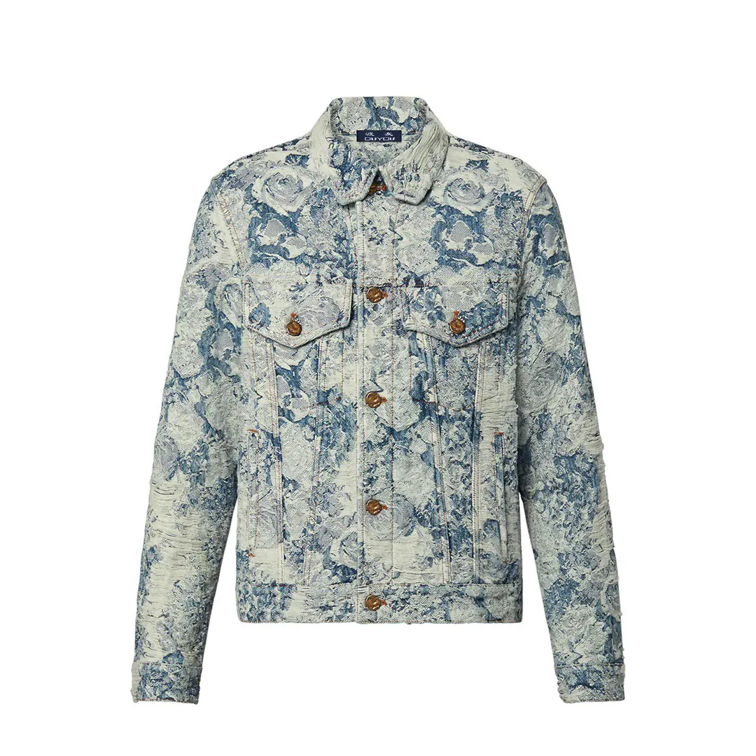 DUYOU-chaquetas para hombre con motivo de tapiz de flores, camisas lavadas clásicas, moda de alta gama para hombres y mujeres, chaquetas, Tops 851088