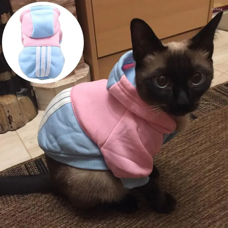 أزياء القطط ملابس دافئة ملابس الحيوانات الأليفة الشتوية للقطط كيتي هريرة أزياء هوديز الملابس ملابس الحيوانات الأليفة الناعمة اللوازم