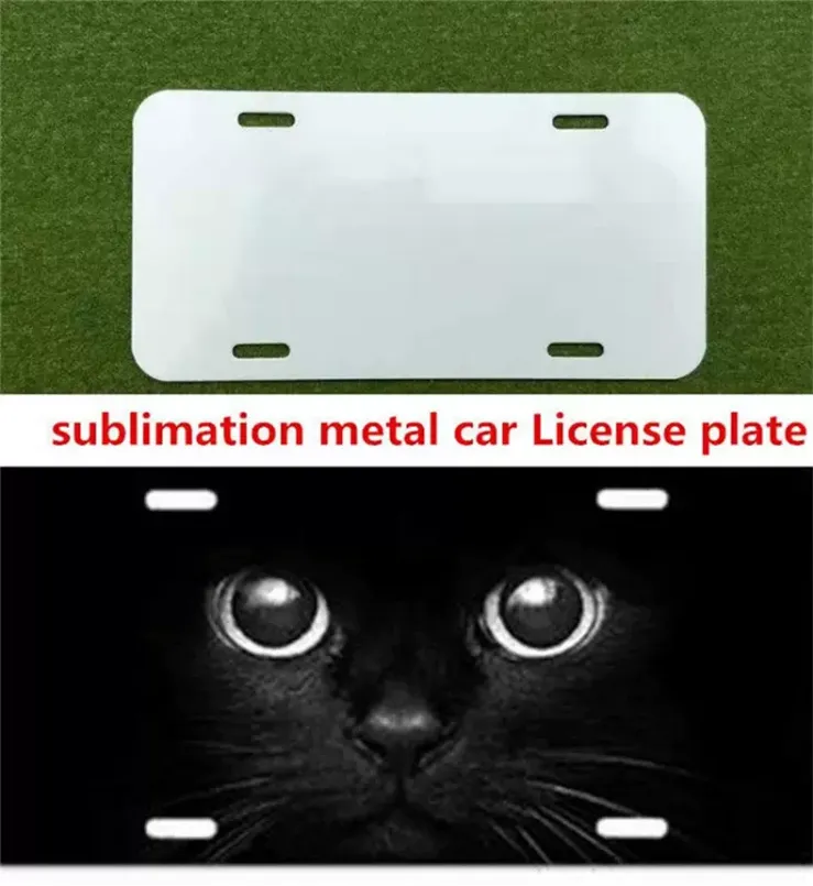 Sublimation Blank Metal Car License Plate Materials Hot Heart Transfer Printing DIY Custom Consumables 29.5x14.5CM FY7670 ss1117