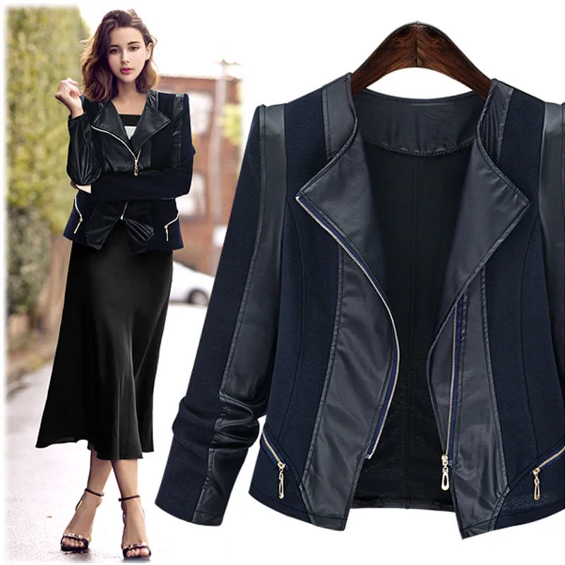 Plus Size 2xl Leather Jacket Womens Women's Jackets European Style
