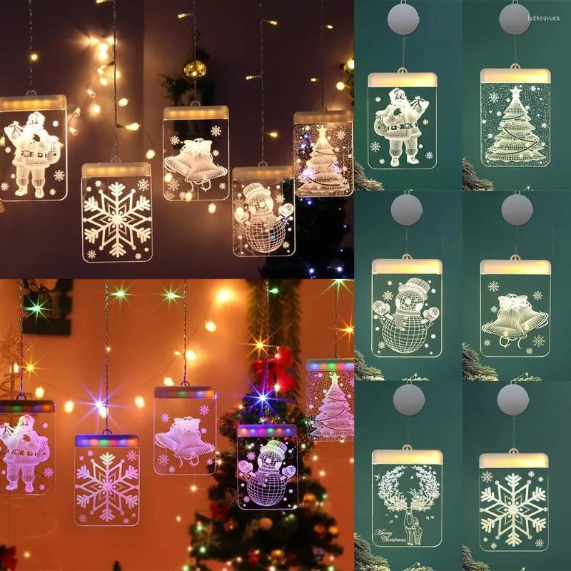 Julekorationer LED -str￤nglampor 3D akryldekoration h￤ngande navidad 2022 novedades adornos