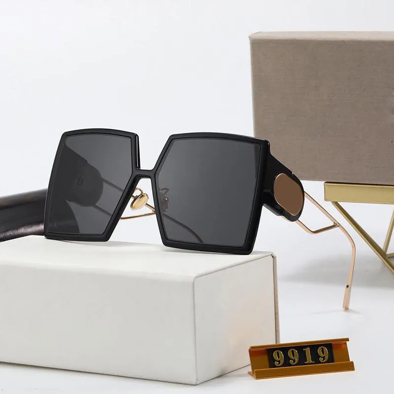 نظارة شمسية مصممة كبيرة الحجم للنساء نظارات رجالي الإطارات السود