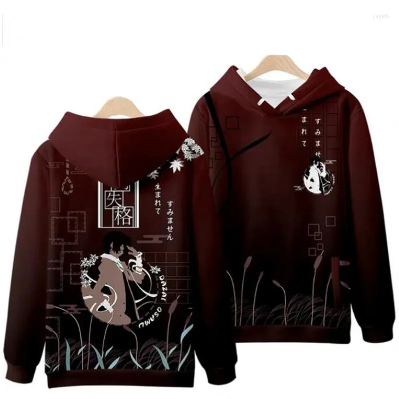 رجال الرجال بونغو ستري كلاب Dazai Osamu Cosplay Hoodie Women Men Harajuku Sweatshirts Streetwear Hip Hop Pullover Hooded Jacke