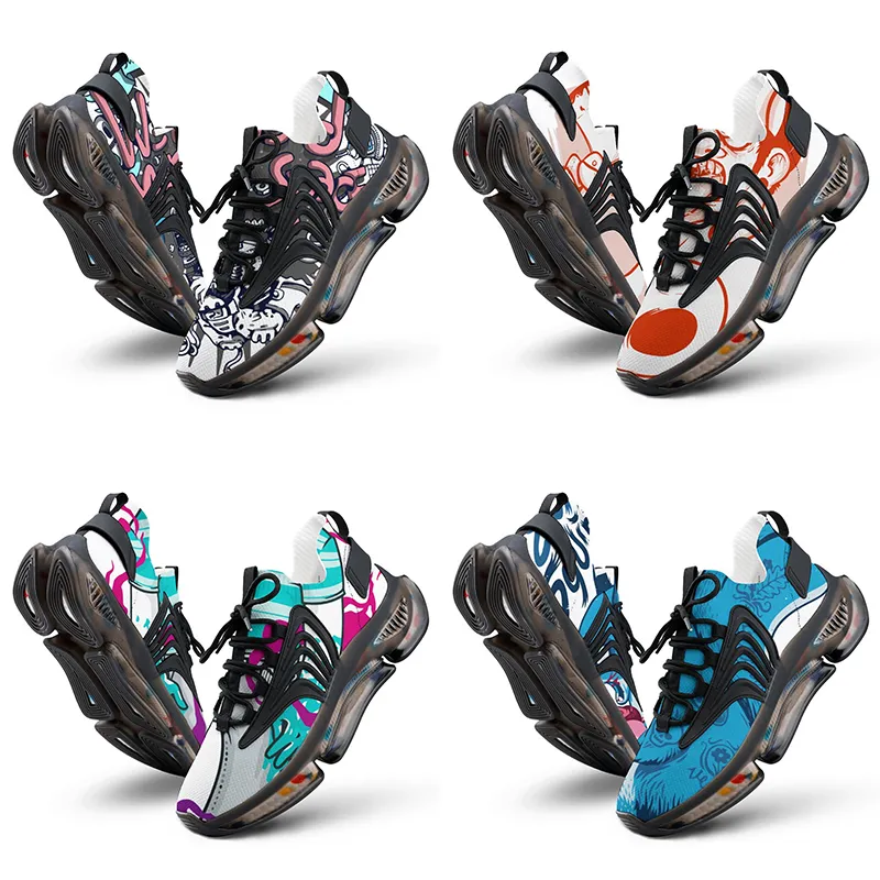Scarpe personalizzate per uomo donna Supporto fai-da-te alla personalizzazione Sneakers sportive runner multicolor bianco nero firmate