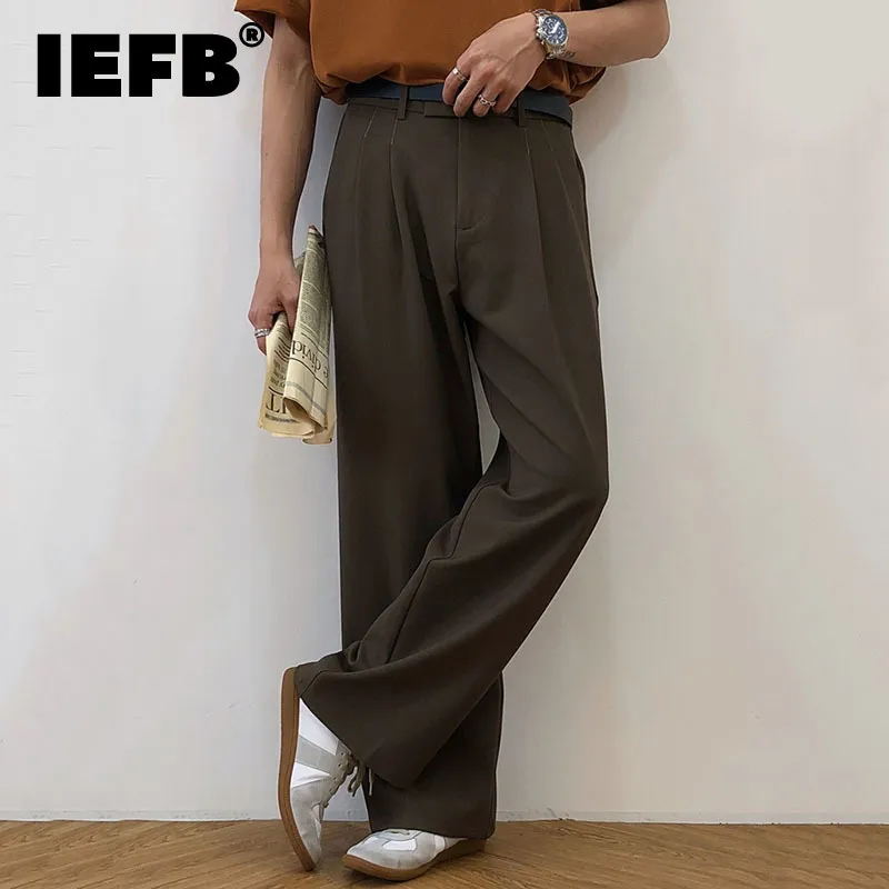 Calças masculinas IEFB Use Fashion Casual Fashion All-Match All Large Wide Lide Vintage 9Y1937 221117