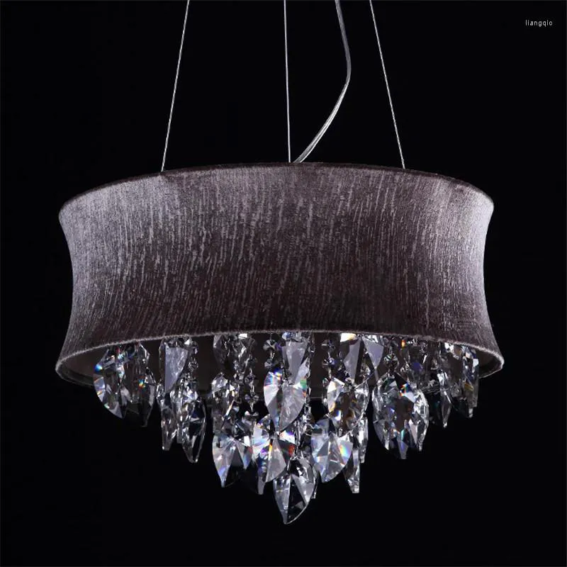 Chandeliers FUMAT Smoke Grey Crystal Chandelier Modern Suspension Light For Living Room Bed Gray Shade LED K9